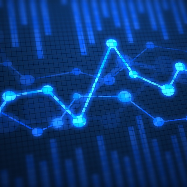 Financial chart on digital display